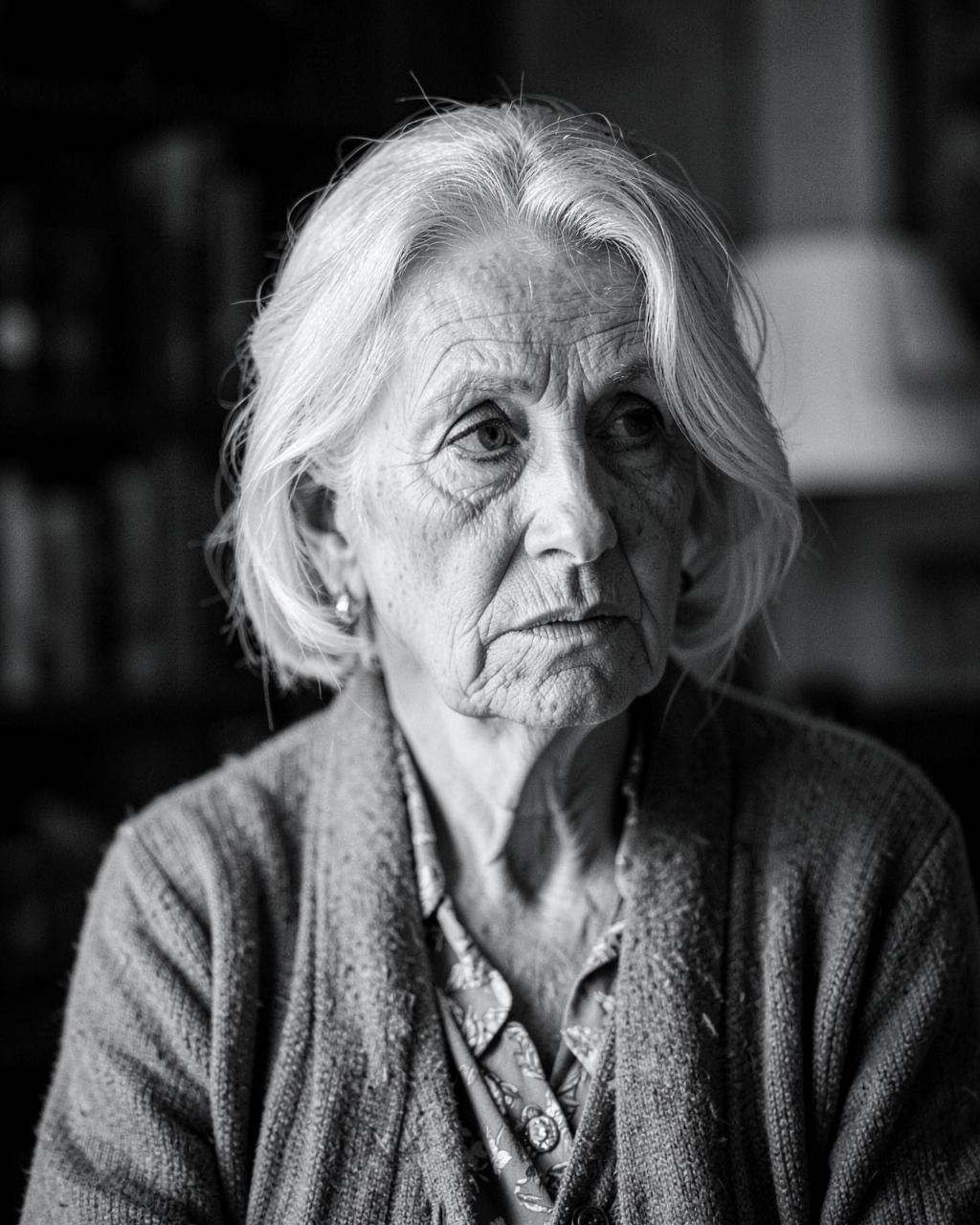 Black and white portrait of novelist Marguerite Ellison Halloran in lamplight